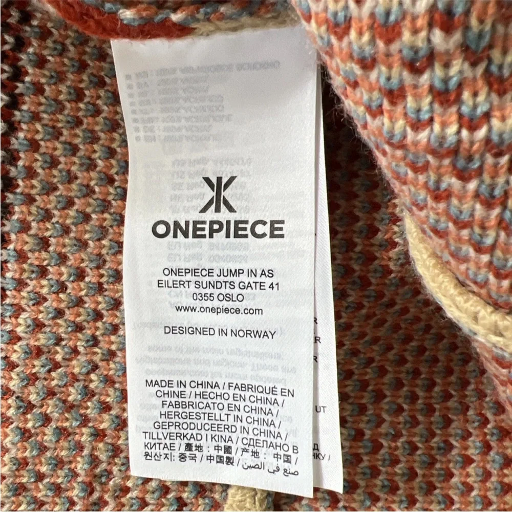 Onepiece Norwegian Zip-Up Hooded Sweater-Knit Geo Design Onesie - Unisex XS - Picture 13 of 15